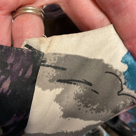 Lauren Conrad Belted Satin Print Fit n Flare Dress, 8 - Picture 9 of 10